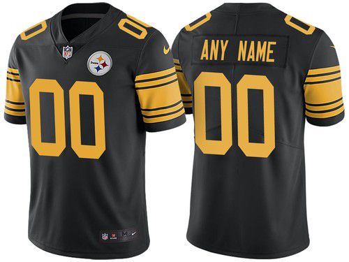 Men Pittsburgh Steelers Custom Nike Black Game Rush NFL Jersey
